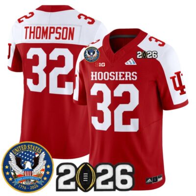 Indiana Hoosiers "United States 250th Anniversary Patch" Vapor Limited Jersey - Crimson Alternate / Anthony Thompson
