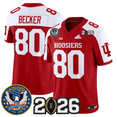 Indiana Hoosiers "United States 250th Anniversary Patch" Vapor Limited Jersey - Crimson Alternate / Charlie Becker