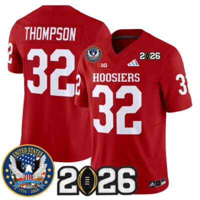 Indiana Hoosiers "United States 250th Anniversary Patch" Vapor Limited Jersey - Crimson / Anthony Thompson