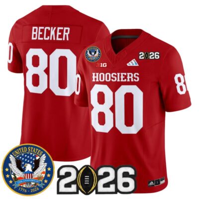 Indiana Hoosiers "United States 250th Anniversary Patch" Vapor Limited Jersey - Crimson / Charlie Becker