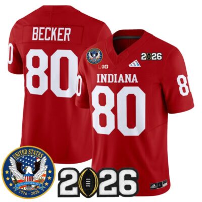 Indiana Hoosiers "United States 250th Anniversary Patch" Vapor Limited Jersey - Crimson / Charlie Becker