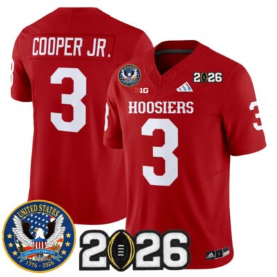 Indiana Hoosiers "United States 250th Anniversary Patch" Vapor Limited Jersey - Crimson / Omar Cooper Jr.