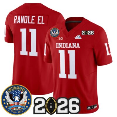 Indiana Hoosiers "United States 250th Anniversary Patch" Vapor Limited Jersey - Crimson / Randle El