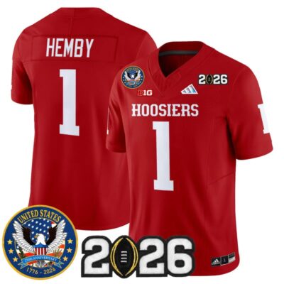 Indiana Hoosiers "United States 250th Anniversary Patch" Vapor Limited Jersey - Crimson / Roman Hemby