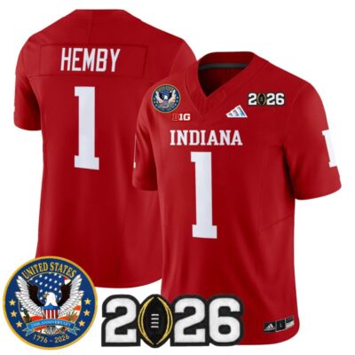 Indiana Hoosiers "United States 250th Anniversary Patch" Vapor Limited Jersey - Crimson / Roman Hemby