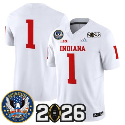 Indiana Hoosiers "United States 250th Anniversary Patch" Vapor Limited Jersey - White / #1 Team