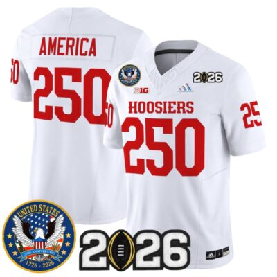Indiana Hoosiers "United States 250th Anniversary Patch" Vapor Limited Jersey - White / #250 America