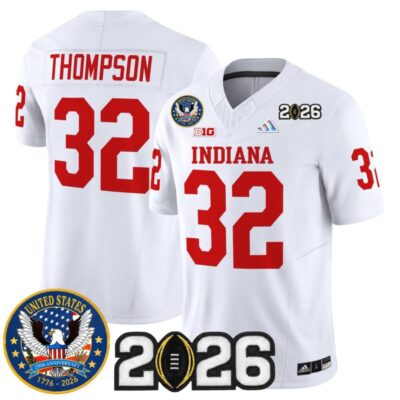 Indiana Hoosiers "United States 250th Anniversary Patch" Vapor Limited Jersey - White / Anthony Thompson