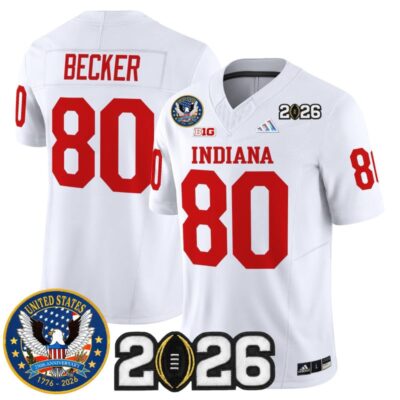 Indiana Hoosiers "United States 250th Anniversary Patch" Vapor Limited Jersey - White / Charlie Becker