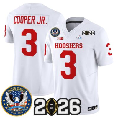 Indiana Hoosiers "United States 250th Anniversary Patch" Vapor Limited Jersey - White / Omar Cooper Jr.