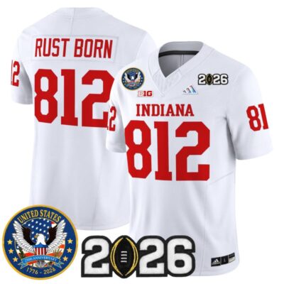 Indiana Hoosiers "United States 250th Anniversary Patch" Vapor Limited Jersey - White / Rust Born 812