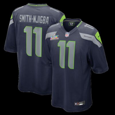Jaxon Smith-Njigba Seattle Seahawks Super Bowl LX Patch Game Jersey - College Navy