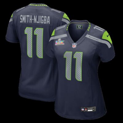 Jaxon Smith-Njigba Seattle Seahawks Women's Super Bowl LX Patch Game Jersey - College Navy