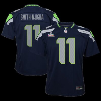 Jaxon Smith-Njigba Seattle Seahawks Youth Super Bowl LX Patch Game Jersey - College Navy