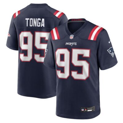 Khyiris Tonga New England Patriots Team Game Jersey - Navy