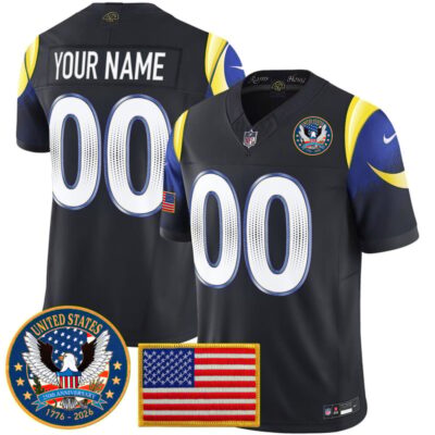 Los Angeles Rams 2025 "United States 250th Anniversary Patch" Vapor Limited Custom Jersey - Navy Rivalries