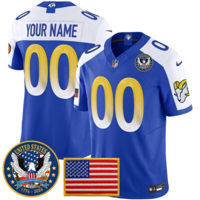 Los Angeles Rams 2025 "United States 250th Anniversary Patch" Vapor Limited Custom Jersey - Royal Alternate