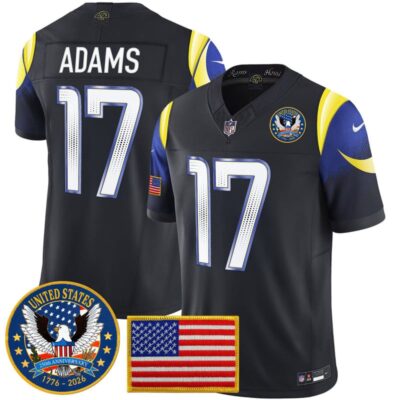 Los Angeles Rams 2025 "United States 250th Anniversary Patch" Vapor Limited Jersey - Navy Rivalries / Davante Adams