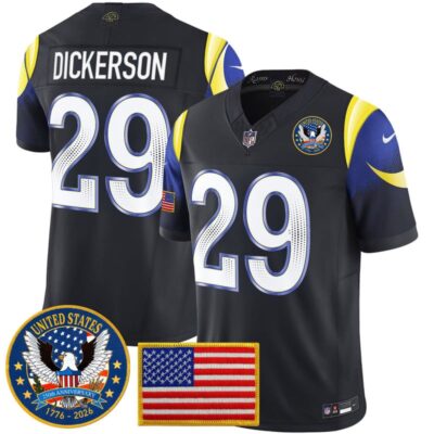 Los Angeles Rams 2025 "United States 250th Anniversary Patch" Vapor Limited Jersey - Navy Rivalries / Eric Dickerson