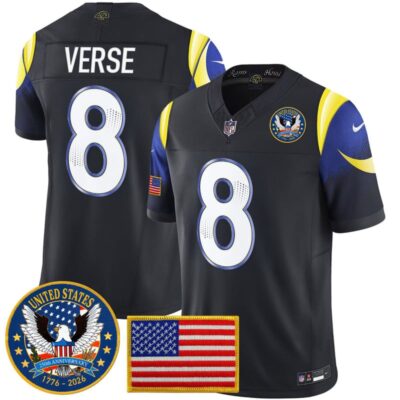Los Angeles Rams 2025 "United States 250th Anniversary Patch" Vapor Limited Jersey - Navy Rivalries / Jared Verse