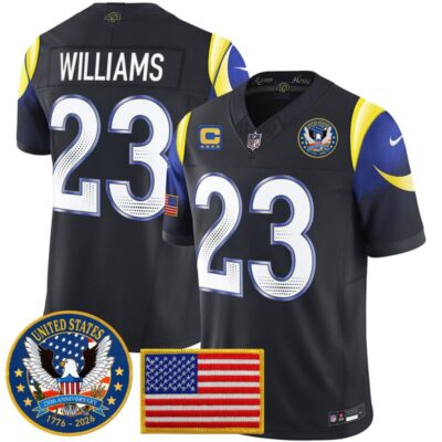 Los Angeles Rams 2025 "United States 250th Anniversary Patch" Vapor Limited Jersey - Navy Rivalries / Kyren Williams