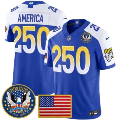 Los Angeles Rams 2025 "United States 250th Anniversary Patch" Vapor Limited Jersey - Royal Alternate / #250 America
