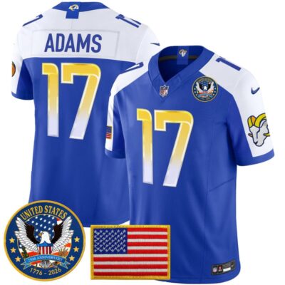 Los Angeles Rams 2025 "United States 250th Anniversary Patch" Vapor Limited Jersey - Royal Alternate / Davante Adams