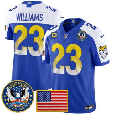 Los Angeles Rams 2025 "United States 250th Anniversary Patch" Vapor Limited Jersey - Royal Alternate / Kyren Williams