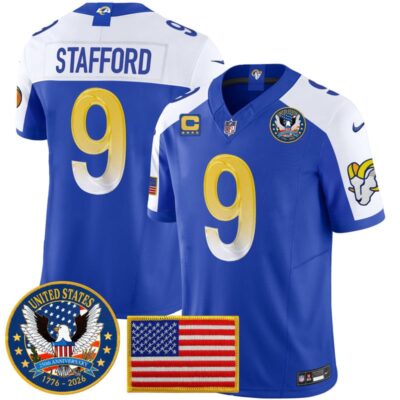 Los Angeles Rams 2025 "United States 250th Anniversary Patch" Vapor Limited Jersey - Royal Alternate / Matthew Stafford