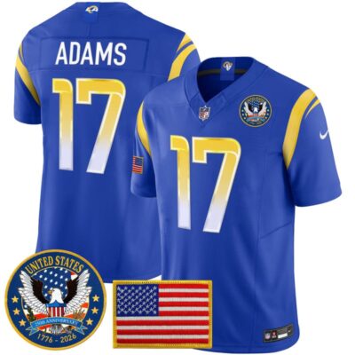 Los Angeles Rams 2025 "United States 250th Anniversary Patch" Vapor Limited Jersey - Royal / Davante Adams