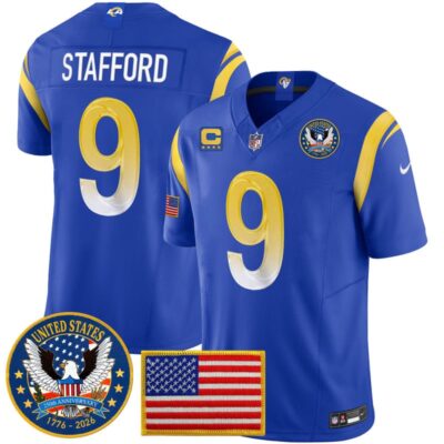 Los Angeles Rams 2025 "United States 250th Anniversary Patch" Vapor Limited Jersey - Royal / Matthew Stafford