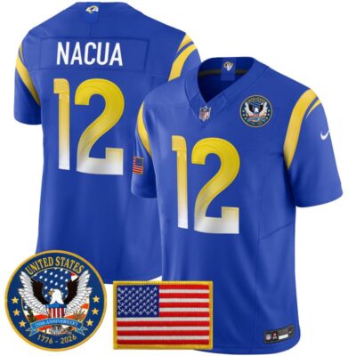 Los Angeles Rams 2025 "United States 250th Anniversary Patch" Vapor Limited Jersey - Royal / Puka Nacua