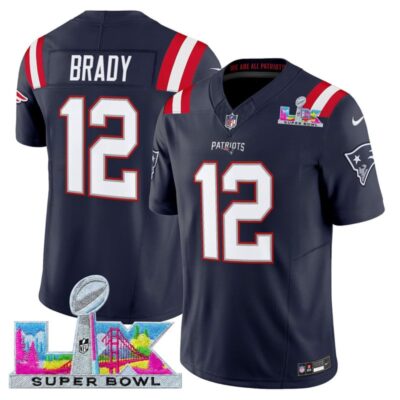 Men's New England Patriots Super Bowl LX Vapor Limited Stitched Jersey - Navy / Tom Brady