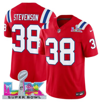 Men's New England Patriots Super Bowl LX Vapor Limited Stitched Jersey - Red / Rhamondre Stevenson