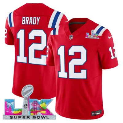 Men's New England Patriots Super Bowl LX Vapor Limited Stitched Jersey - Red / Tom Brady