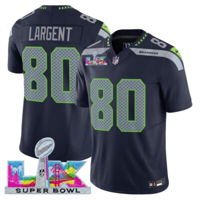 Men's Seattle Seahawks Super Bowl LX Vapor Limited Stitched Jersey - College Navy / Steve Largent
