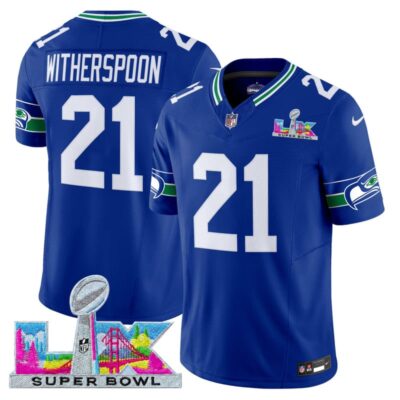 Men's Seattle Seahawks Super Bowl LX Vapor Limited Stitched Jersey - Royal / Devon Witherspoon