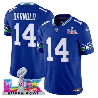 Men's Seattle Seahawks Super Bowl LX Vapor Limited Stitched Jersey - Royal / Sam Darnold