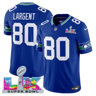 Men's Seattle Seahawks Super Bowl LX Vapor Limited Stitched Jersey - Royal / Steve Largent