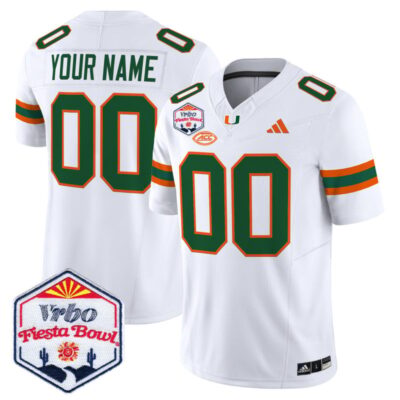 Miami Hurricanes 2026 The Fiesta Bowl Vapor Limited Custom Stitched Jersey - White