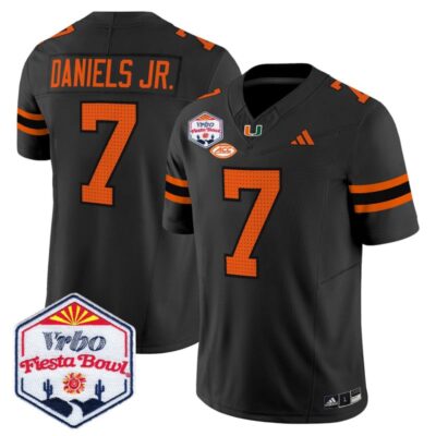 Miami Hurricanes 2026 The Fiesta Bowl Vapor Limited Stitched Jersey - Black / CJ Daniels