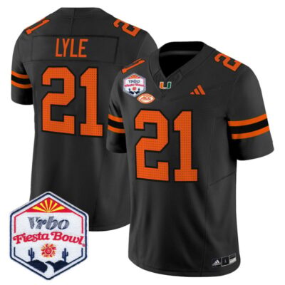 Miami Hurricanes 2026 The Fiesta Bowl Vapor Limited Stitched Jersey - Black / Jordan Lyle