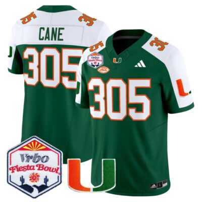 Miami Hurricanes 2026 The Fiesta Bowl Vapor Limited Stitched Jersey - Green Alternate / Cane 305