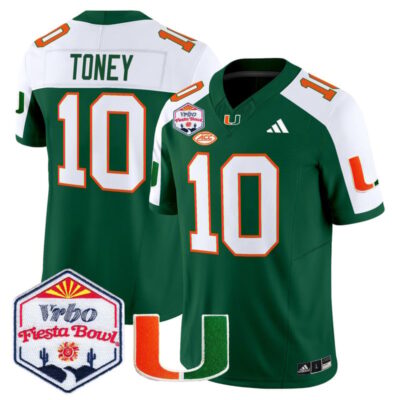 Miami Hurricanes 2026 The Fiesta Bowl Vapor Limited Stitched Jersey - Green Alternate / Malachi Toney