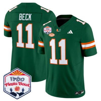 Miami Hurricanes 2026 The Fiesta Bowl Vapor Limited Stitched Jersey - Green / Carson Beck