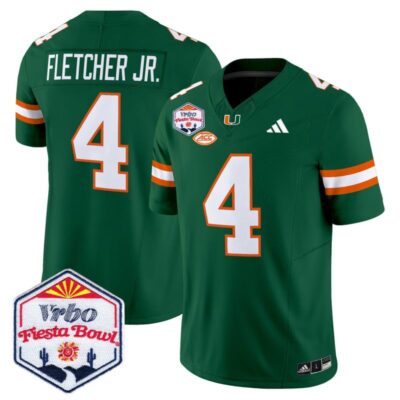 Miami Hurricanes 2026 The Fiesta Bowl Vapor Limited Stitched Jersey - Green / Mark Fletcher Jr.