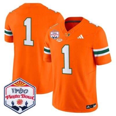 Miami Hurricanes 2026 The Fiesta Bowl Vapor Limited Stitched Jersey - Orange / #1 Team