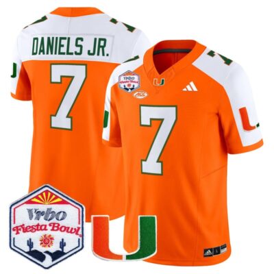Miami Hurricanes 2026 The Fiesta Bowl Vapor Limited Stitched Jersey - Orange Alternate / CJ Daniels