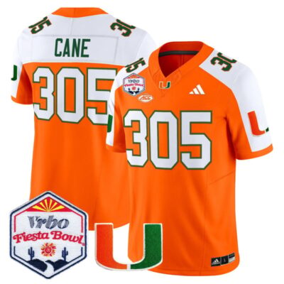 Miami Hurricanes 2026 The Fiesta Bowl Vapor Limited Stitched Jersey - Orange Alternate / Cane 305