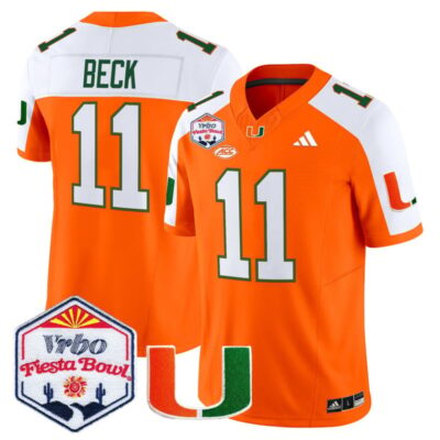 Miami Hurricanes 2026 The Fiesta Bowl Vapor Limited Stitched Jersey - Orange Alternate / Carson Beck